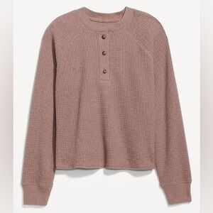 Waffle Knit Henley Top